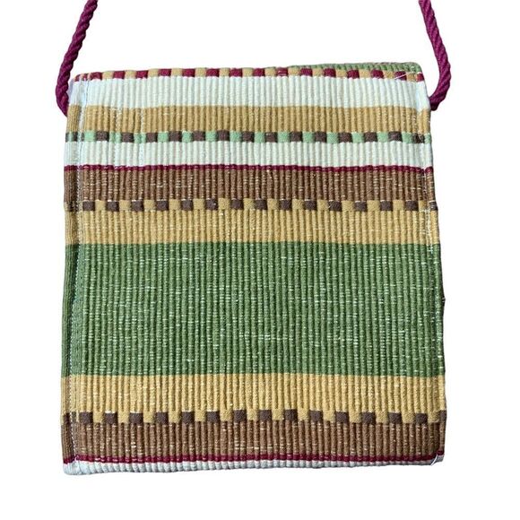 Woven Tapestry Fabric Shoulder Bag Cross Body Purse - Picture 4 of 9